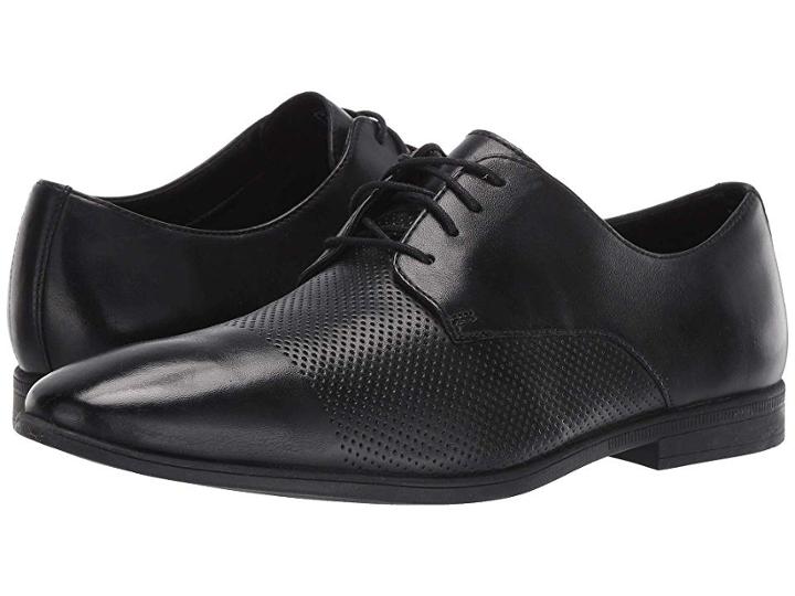 Clarks Bampton Cap (black Leather) Men's Shoes