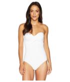 Jets By Jessika Allen Jetset Wrap Cross Over Drape Bandeau One-piece (white) Women's Swimsuits One Piece