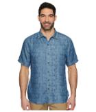 Tommy Bahama Block Party Palms Shirt (light Indigo) Men's Clothing