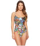 Moschino Patch Theme Swimsuit (black Multi) Women's Swimsuits One Piece