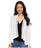 Lucky Brand Woven Mixed Cardigan (lucky White) Women's Sweater