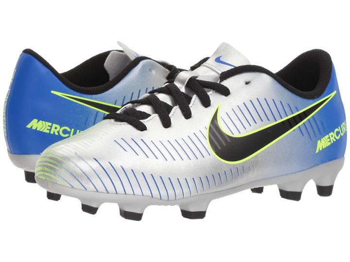 Nike Kids Mercurial Vortex Iii Neymar Firm Ground Soccer Cleat (toddler/little Kid/big Kid) (racer Blue/black/chrome/volt) Kids Shoes