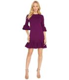 Ted Baker Tynia Peplum Sleeve Knitted Dress (deep Purple) Women's Dress