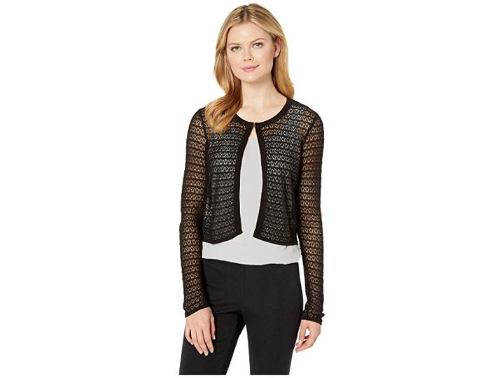 Taylor Elbow Sleeve Mesh Shrug (black) Women's Dress