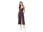 Bcbgeneration Mixed Media Cropped Overalls (navy Multi) Women's Overalls One Piece