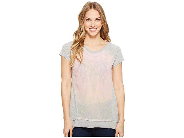 Roper 1569 Jersey Pieced Top (grey) Women's Clothing