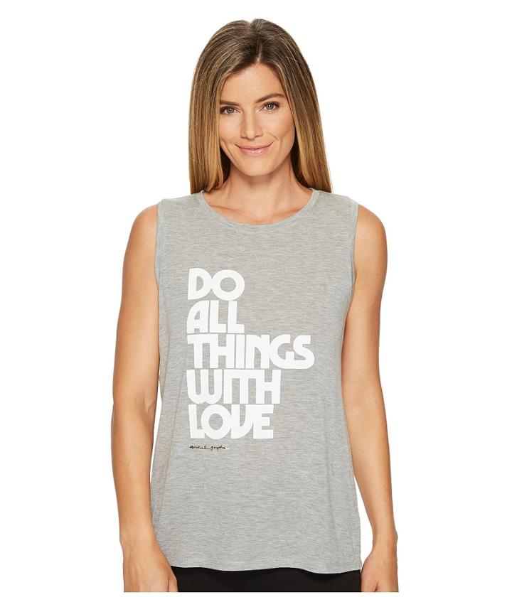 Spiritual Gangster Do All With Love (heather Grey) Women's Sleeveless