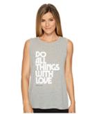 Spiritual Gangster Do All With Love (heather Grey) Women's Sleeveless
