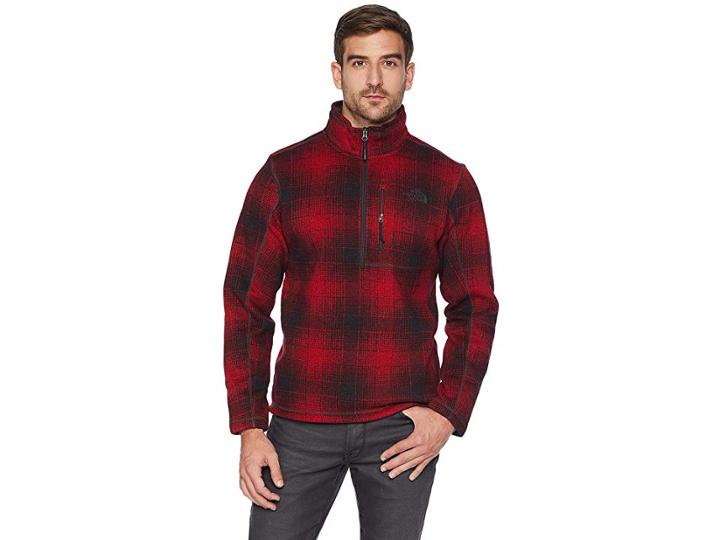 The North Face Novelty Gordon Lyons 1/4 Zip (rage Red Ombre Plaid Print) Men's Fleece