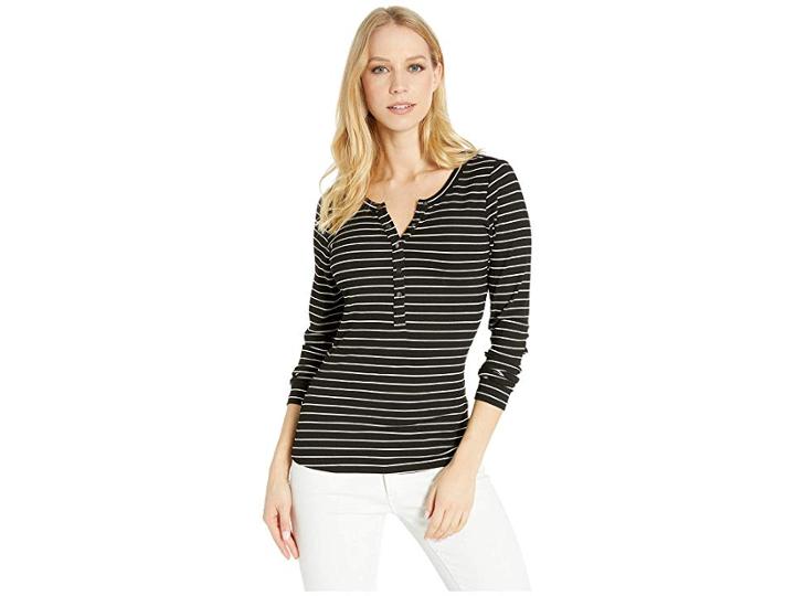 Paige Marlea Long Sleeve Shirt (black/white) Women's Clothing