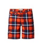 Appaman Kids Super Soft Coastal Shorts (toddler/little Kids/big Kids) (orange/navy Plaid) Boy's Shorts