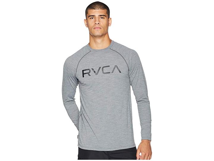 Rvca Micro Mesh Long Sleeve Surf Tee (grey Noise) Men's Clothing