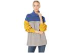 Free People Softly Structured Color Block Sweater (blue) Women's Sweater