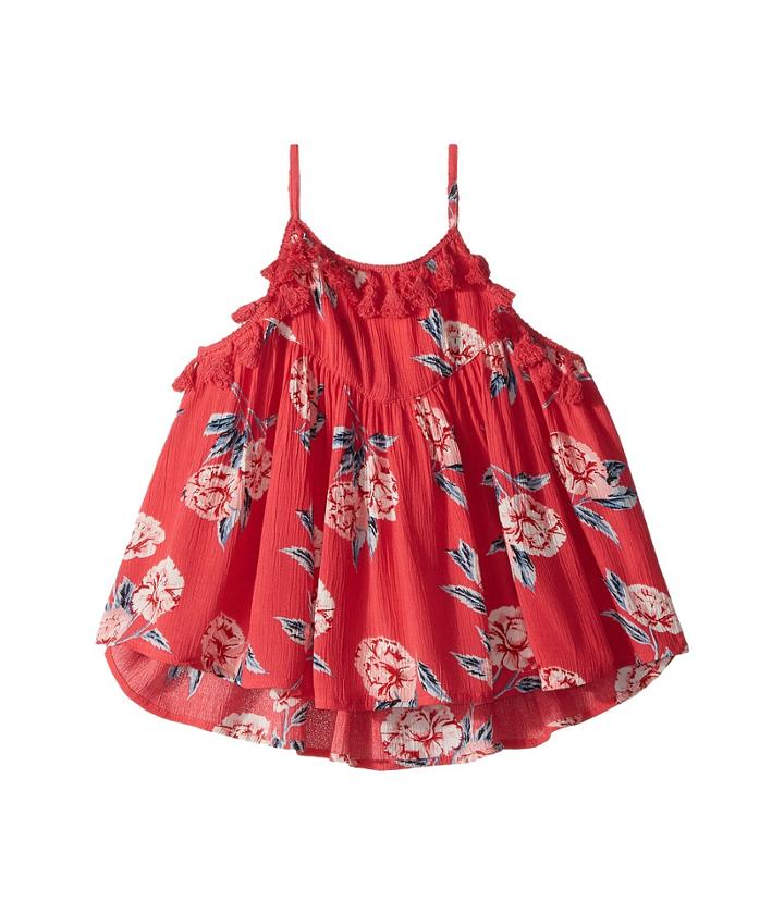 Billabong Kids No Hassel Top (little Kids/big Kids) (passion Fruit) Girl's Sleeveless