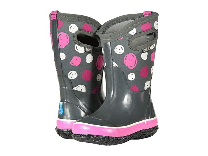 Bogs Kids Classic Sketched Dots (toddler/little Kid/big Kid) (dark Gray Multi) Girls Shoes