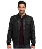 Calvin Klein Faux Leather Bomber Jacket Cm499264 (black) Men's Jacket