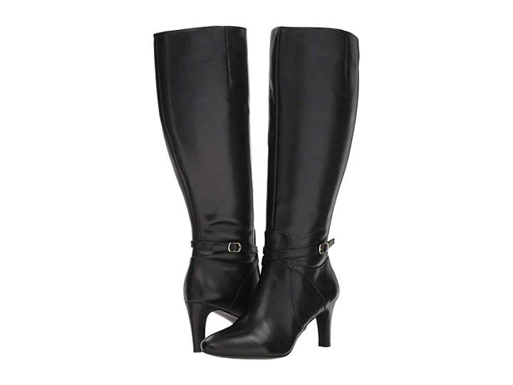 Lauren Ralph Lauren Elberta Wide Calf (black Burnished Calf) Women's Shoes