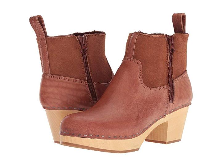 Swedish Hasbeens Zip It Shearling Boot (cognac) Women's Boots