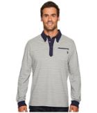 U.s. Polo Assn. Classic Fit Striped Long Sleeve Pique Polo Shirt (heather Grey) Men's Long Sleeve Pullover