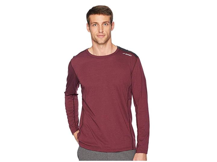 Brooks Distance Long Sleeve Shirt (raisin/heather Black) Men's Long Sleeve Pullover