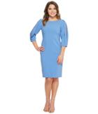 Tahari By Asl Petite Slit Sleeve Sheath Dress (periwinkle) Women's Dress