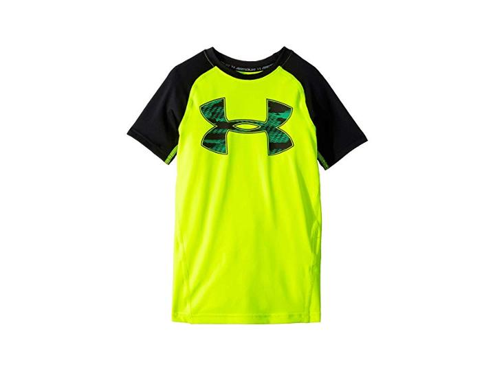 Under Armour Kids Armour Novelty Short Sleeve (big Kids) (high-vis Yellow/green Malachite) Boy's Clothing
