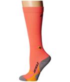 2xu Flight Compression Socks (fiery Coral/yellow) Women's Knee High Socks Shoes