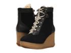 Joie Alary (black Calf Suede/shearling) Women's Lace-up Boots