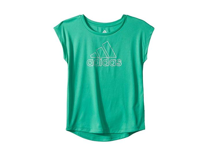 Adidas Kids Graphic Tee (toddler/little Kids) (bright Green) Girl's T Shirt