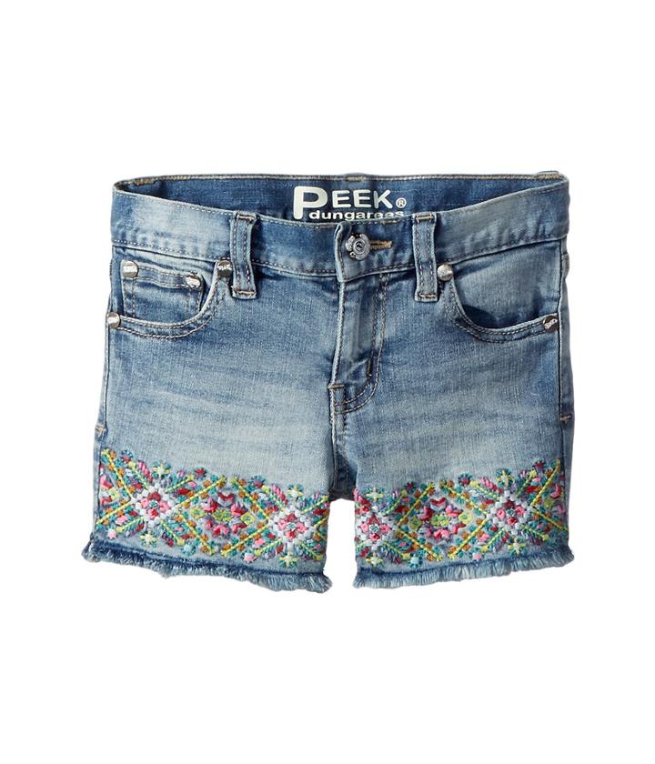 Peek Griffin Fringe Embroidered Shorts (toddler/little Kids/big Kids) (medium Authentic) Girl's Shorts