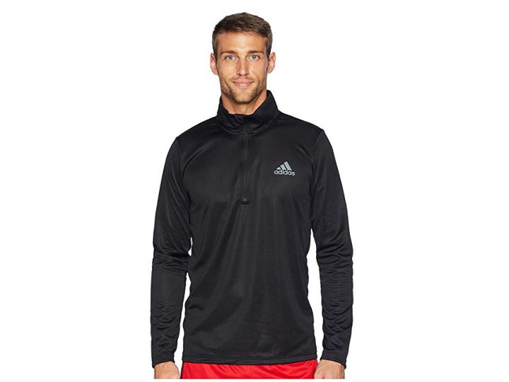 Adidas Essentials Tech 1/4 Zip (black/black) Men's Clothing