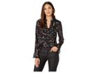 Cupcakes And Cashmere Edyth Printed Long Sleeve Top (black) Women's Clothing