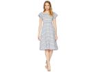 Adelyn Rae Keenan Woven Tie Back Midi Dress (indigo/white) Women's Dress