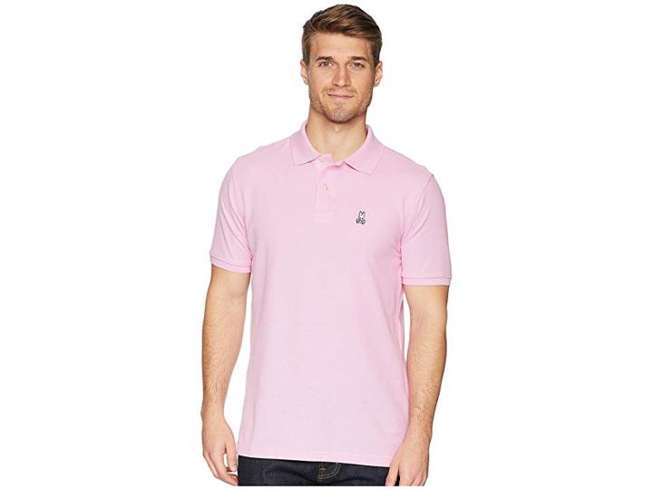 Psycho Bunny Classic Polo Fashion Colors (flamingo) Men's Short Sleeve Pullover