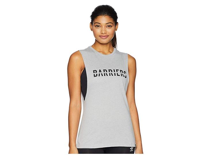Adidas Barriers Muscle Tank Top (medium Grey Heather) Women's Sleeveless