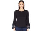 See By Chloe Lace Trim Tee (black) Women's T Shirt
