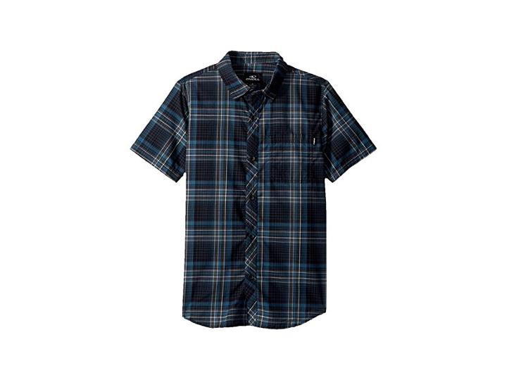 O'neill Kids Sturghill Short Sleeve Woven (big Kids) (dark Navy) Boy's Clothing