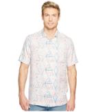 Tommy Bahama Trio Geo Camp Shirt (sun Coral) Men's Clothing