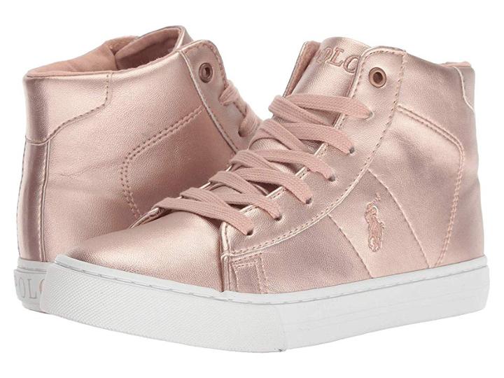 Polo Ralph Lauren Kids Easten Mid (big Kid) (pink Metallic) Girl's Shoes