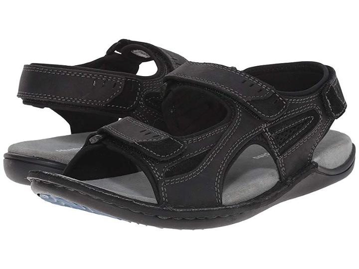 Hush Puppies Rawson Grady (black Waxy Leather) Men's Sandals