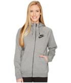 Nike Sportswear Rally Full Zip Hoodie (carbon Heather/cool Grey/black) Women's Sweatshirt