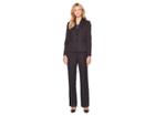 Le Suit Pinstripe Two-button Notch Lapel Pants Suit W/ Cami (charcoal/iris) Women's Suits Sets