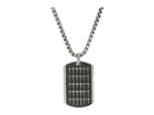 Steve Madden Small Cross Pattern Dogtag Necklace With 18 Box Chain (black) Necklace