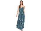 Michael Michael Kors Paisley Remix Tiered Maxi Dress (true Navy Multi) Women's Dress