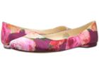 Nine West Speakup Flat (pink Multi Water Color Floral Crystal Satin) Women's Dress Flat Shoes
