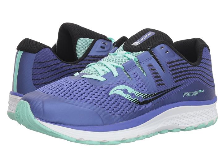 Saucony Kids Ride Iso (little Kid/big Kid) (violet/black/aqua) Girls Shoes