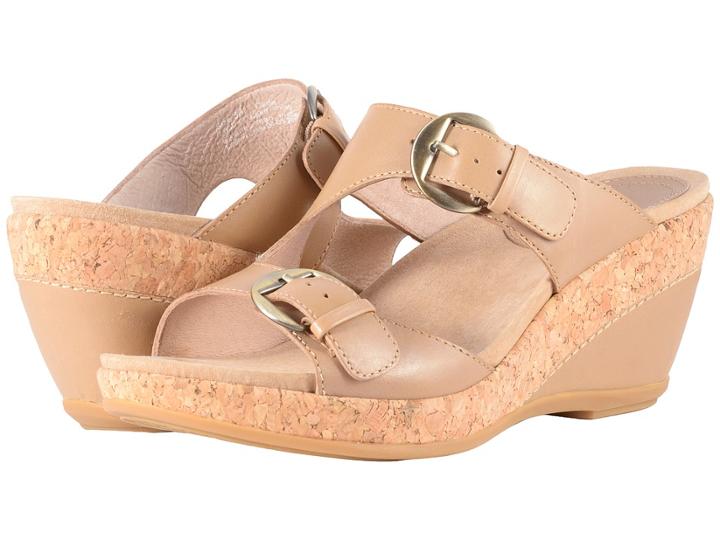Dansko Carla (sand Full Grain) Women's Wedge Shoes