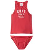 Roxy Kids Need The Sea Tankini Set (big Kids) (rouge Red) Girl's Swimwear Sets