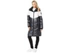Juicy Couture Color Block Puffer Coat (pitch Black) Women's Clothing