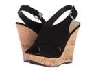 Chinese Laundry Myya Wedge Sandal (black Microsuede) Women's Wedge Shoes